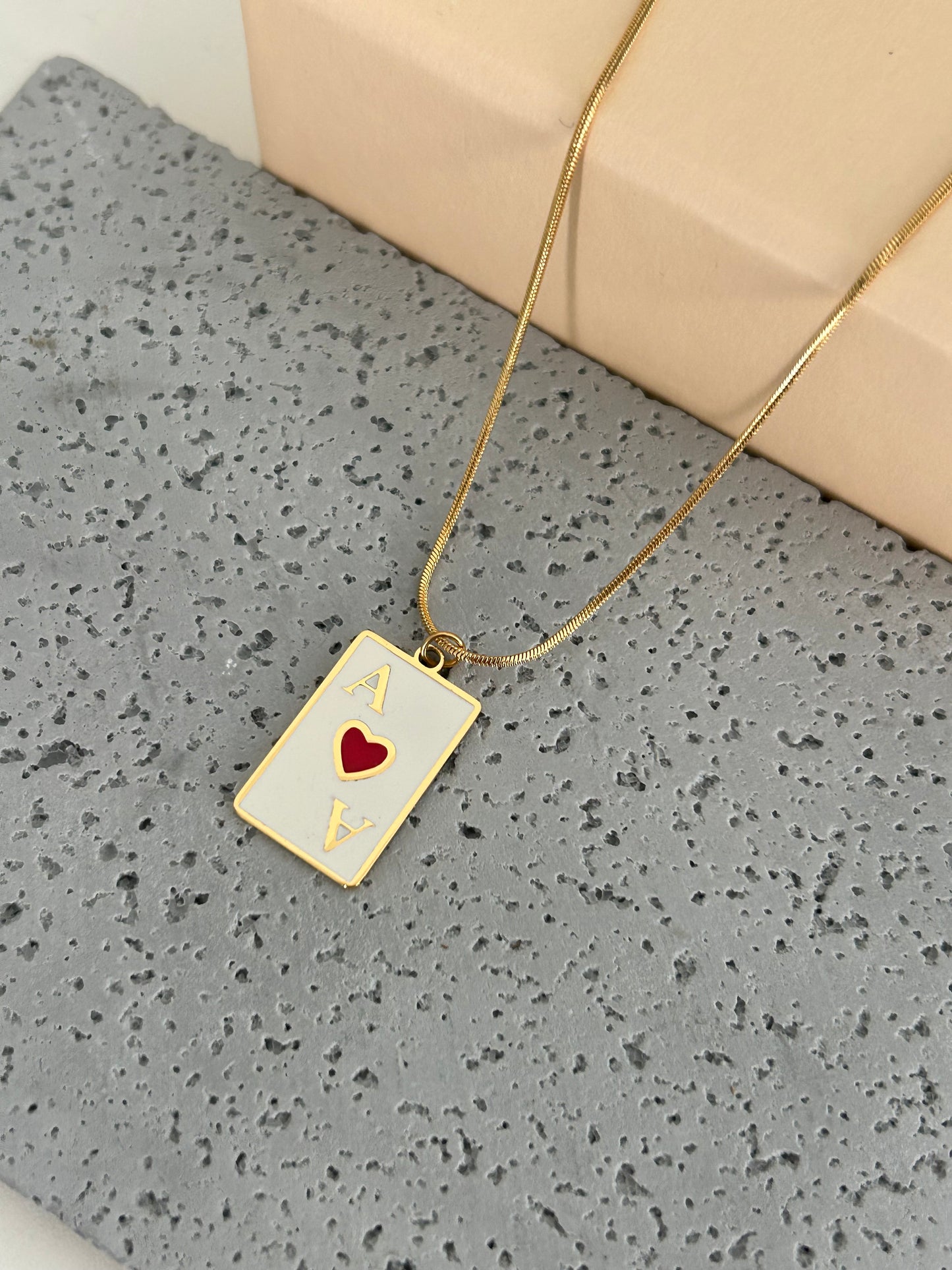 Ace necklace • Dainty White ace card necklace