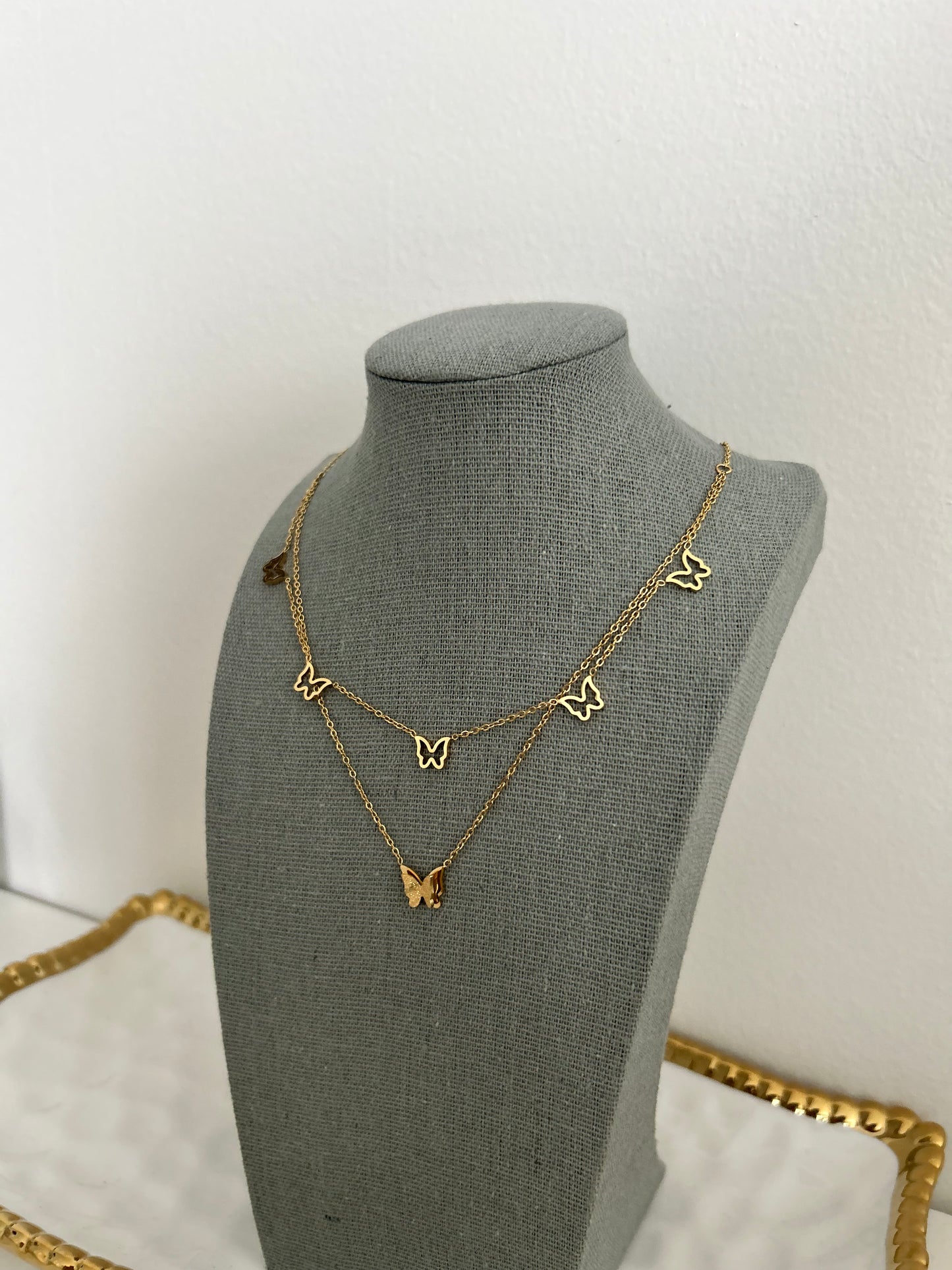 Myra Necklace • Double Layer Butterfly Necklace