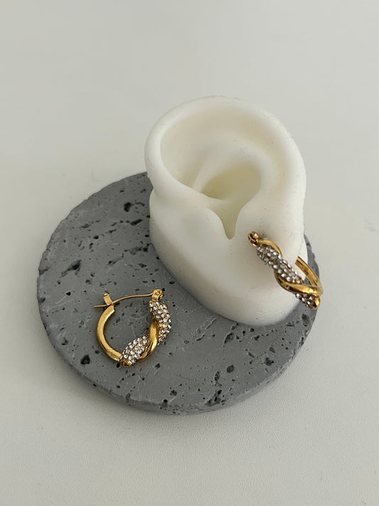 Danaeira earrings • Sparkle Twisted Hoop earrings