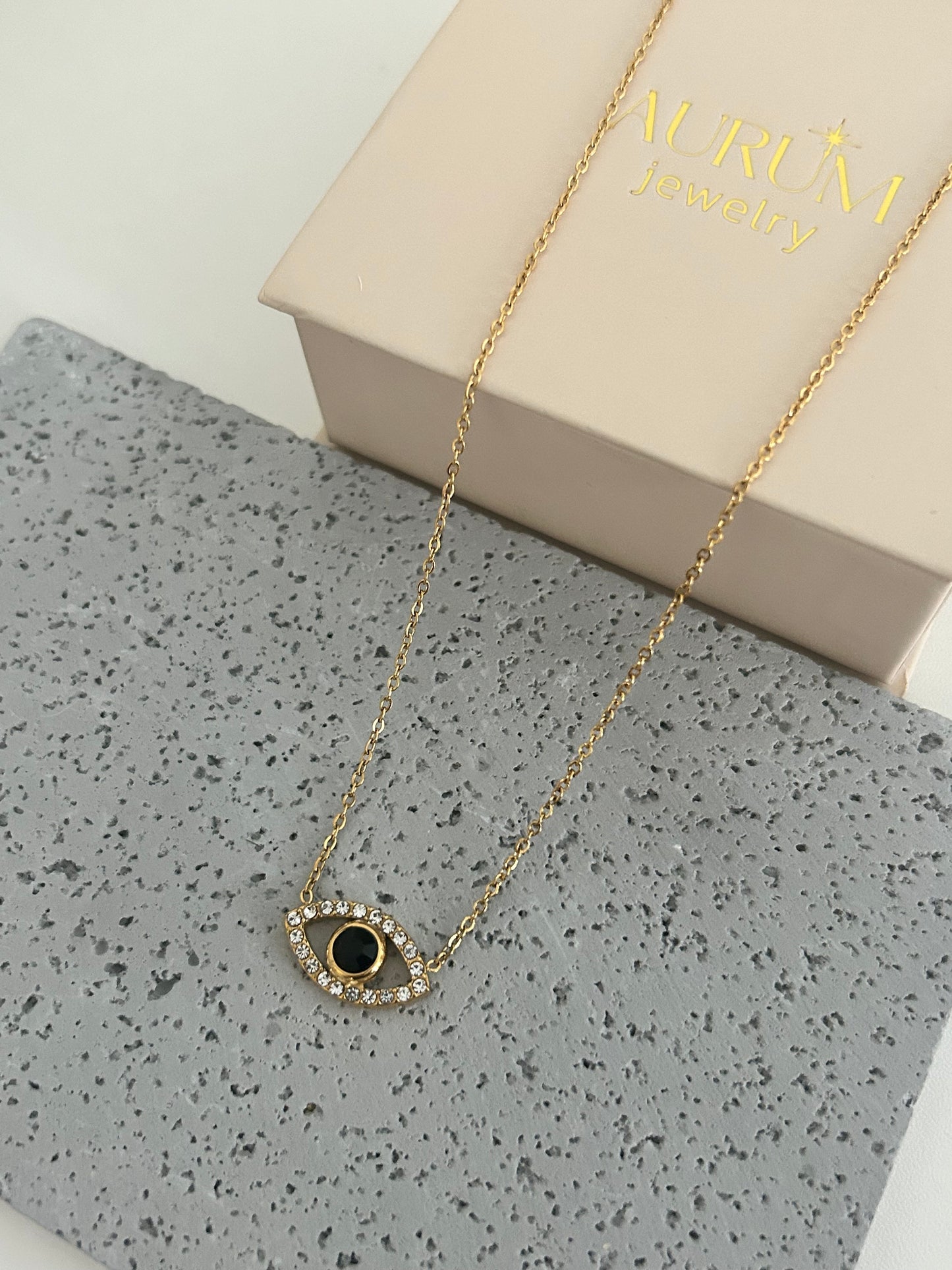 Alicia Necklace • Gold Evil Eye Pendant necklace