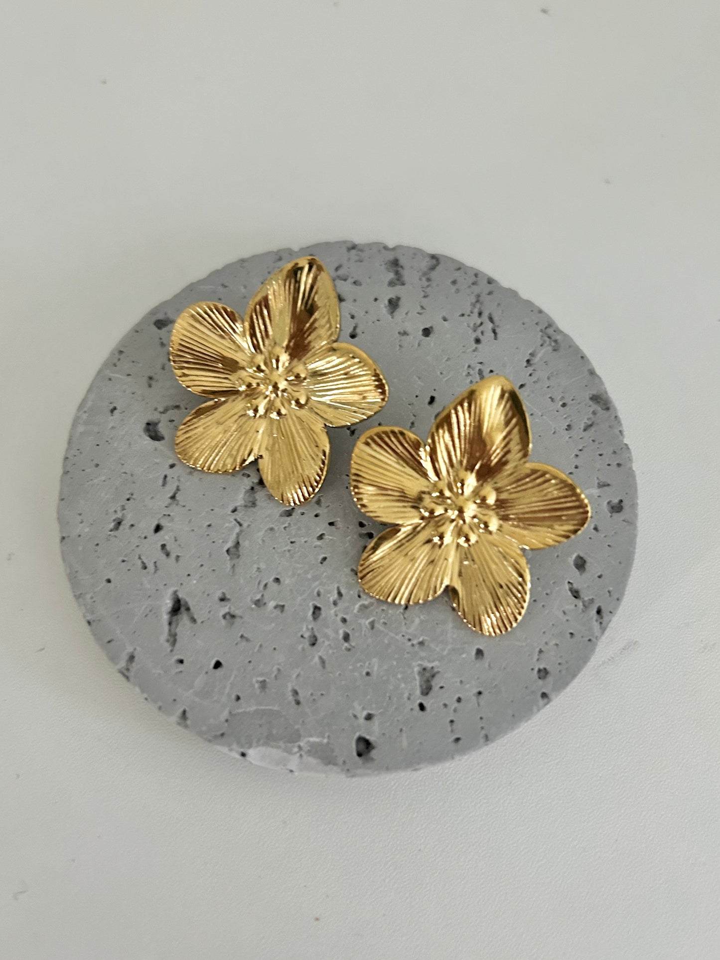 Nayla Earrings • Chunky Gold Flower earrings