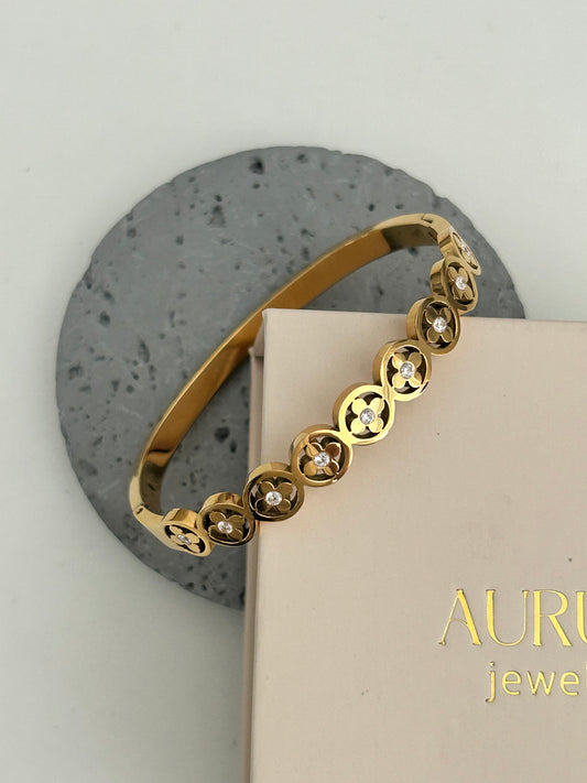 Erica bangle • clover rhinestone bangle