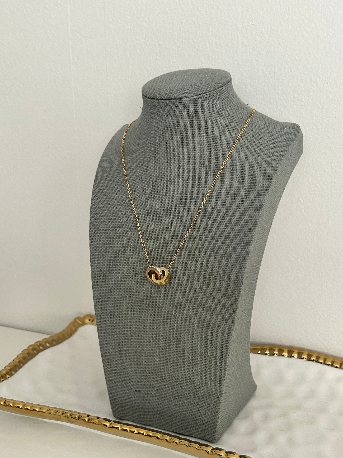 Risha necklace • Double Circle Gold Necklace