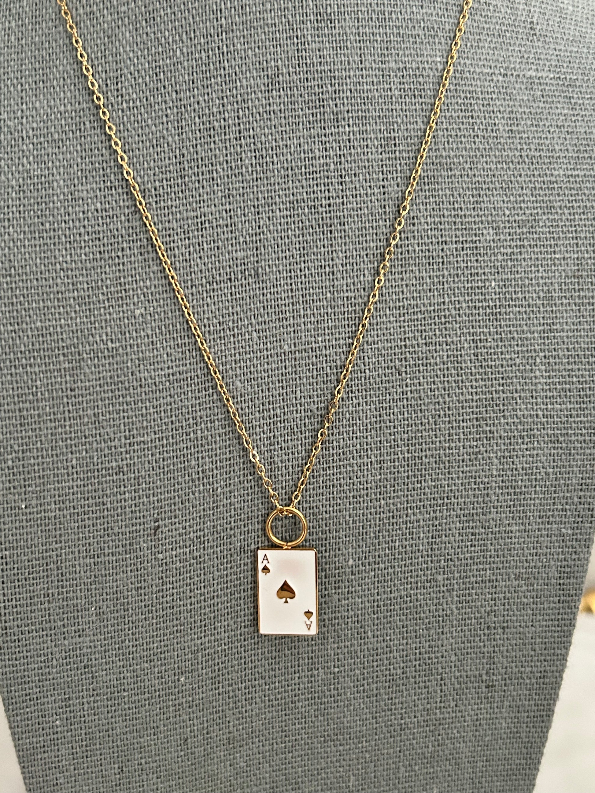 Anti tarnish Ace card Necklace Gift for girlfriend