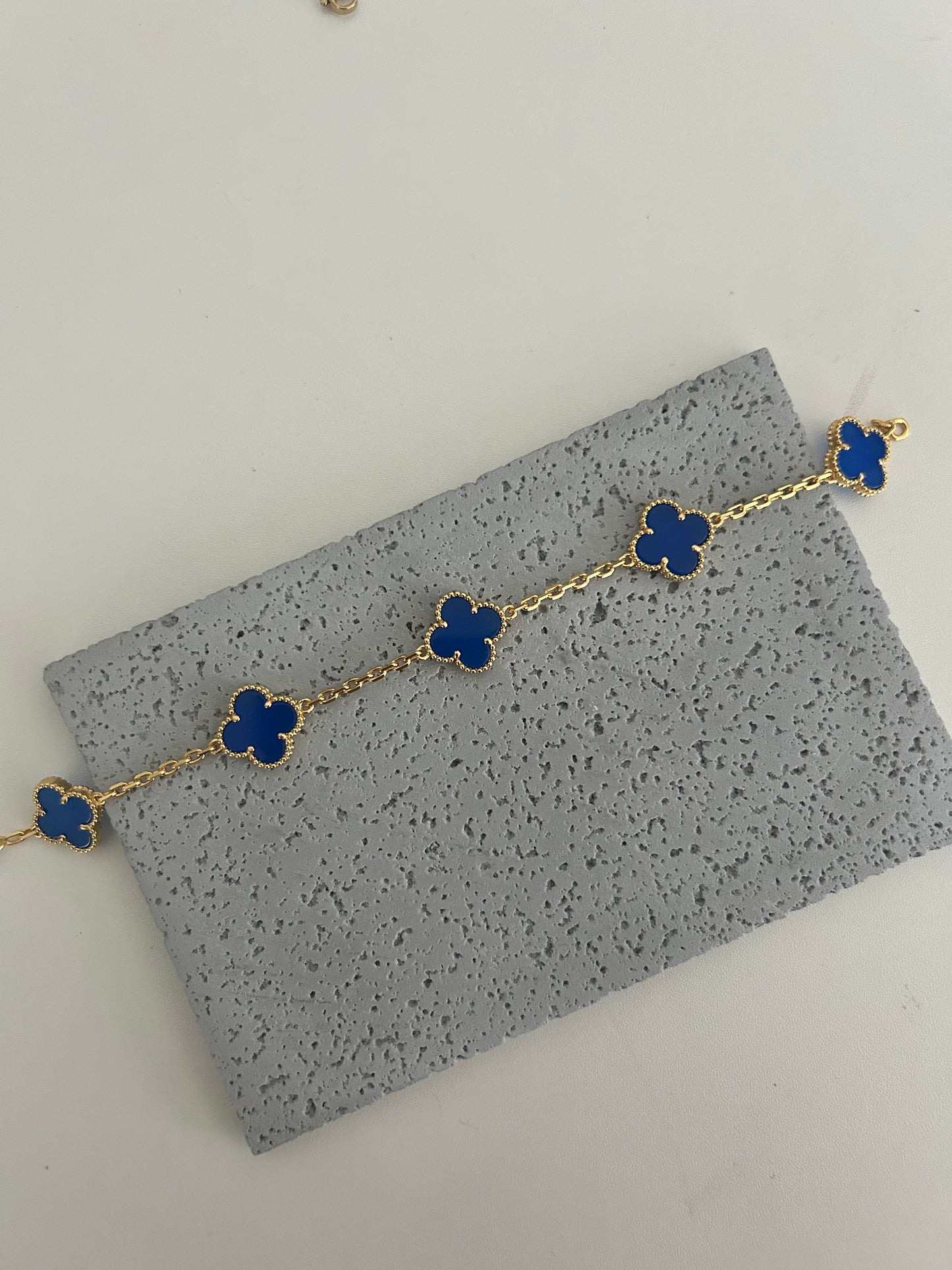 Anya bracelet • Blue four leaf clover bracelet