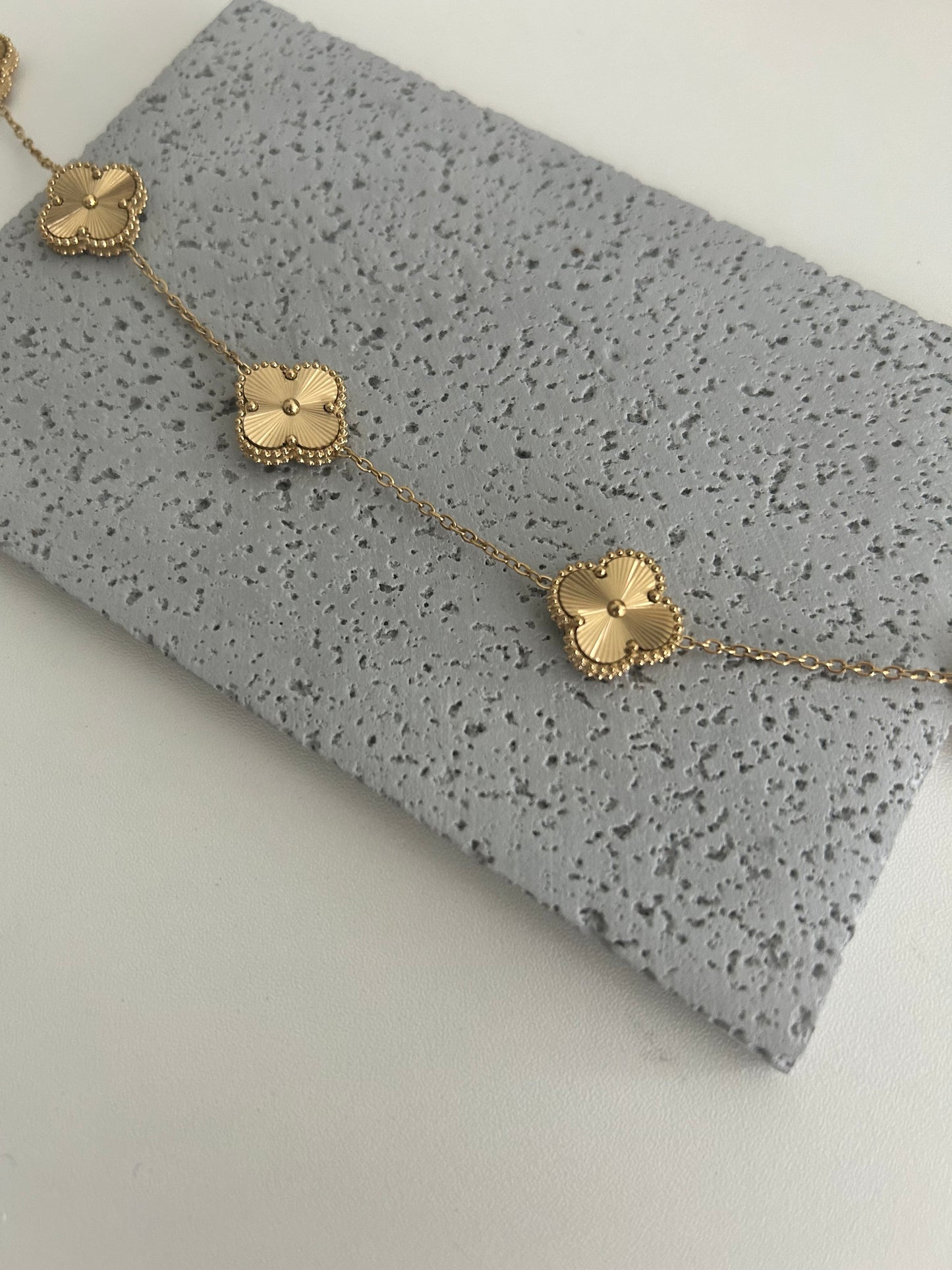 Aliya Necklace • All over Gold clover necklace