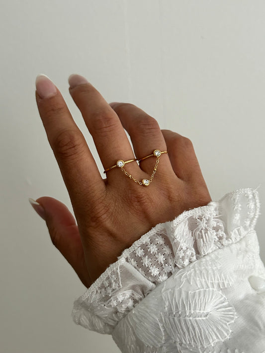 Eva Ring • Gold two fingers rings