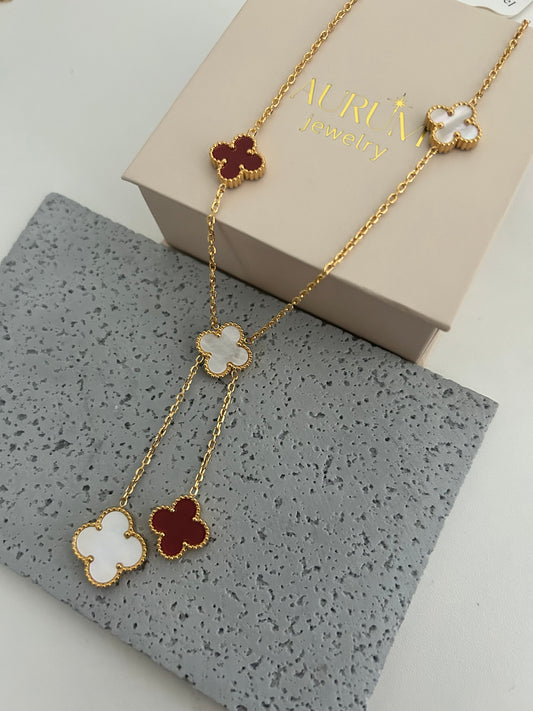 Kiran necklace • Lariat clover necklace