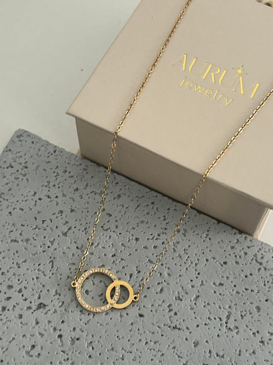 Penelop necklace • Double Circle Gold Necklace