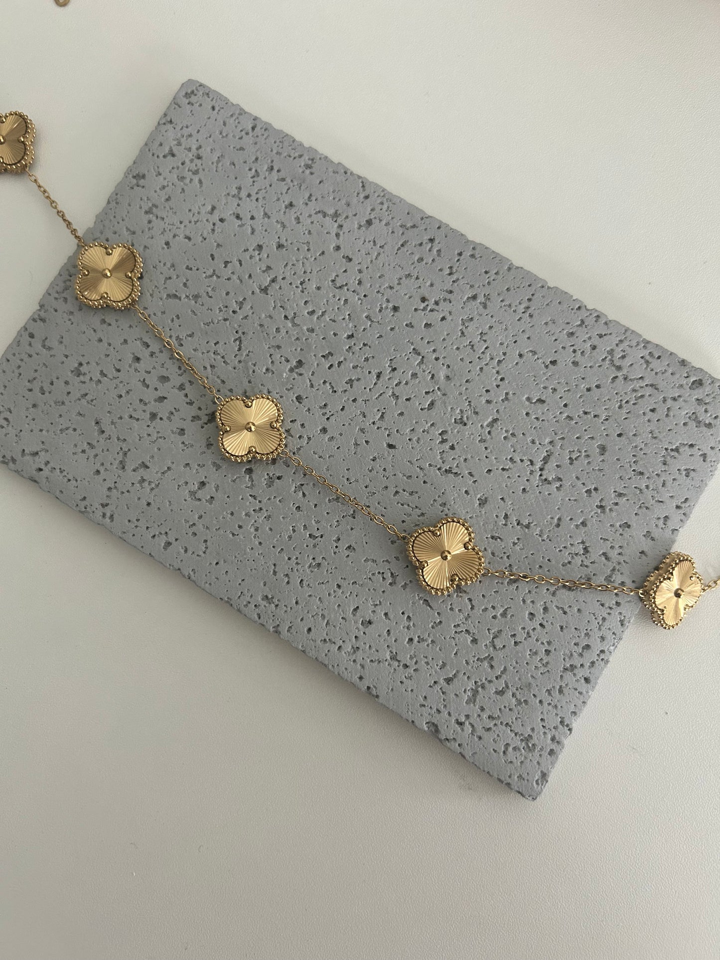 Aliya Necklace • All over Gold clover necklace