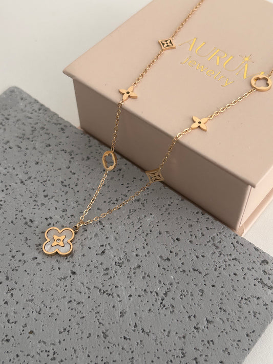 Emira necklace • Flowers and Clovers 18K Gold Plated Necklace