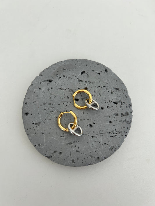 Briana two tone hoop earrings