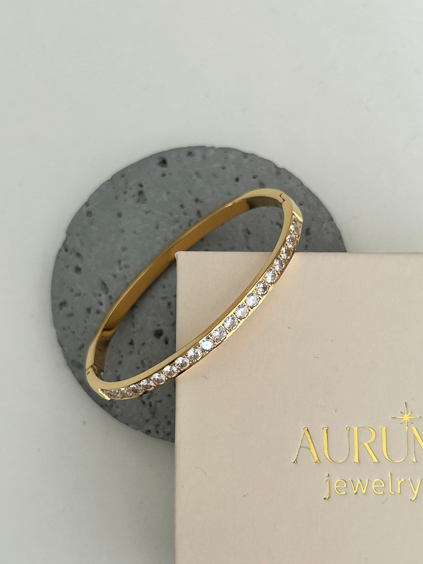 Afsaneh bangle - Must-have Gold Bangle with rhinestones