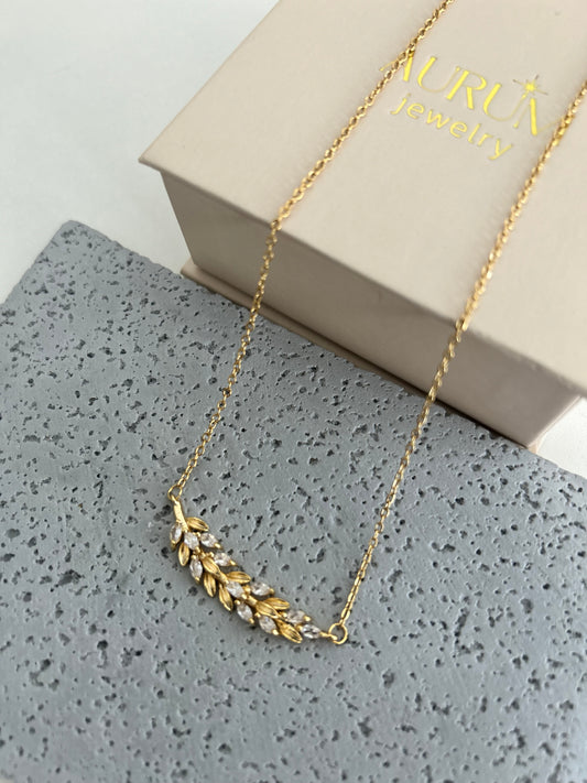 Aurora necklace • Gold Leaf Necklace