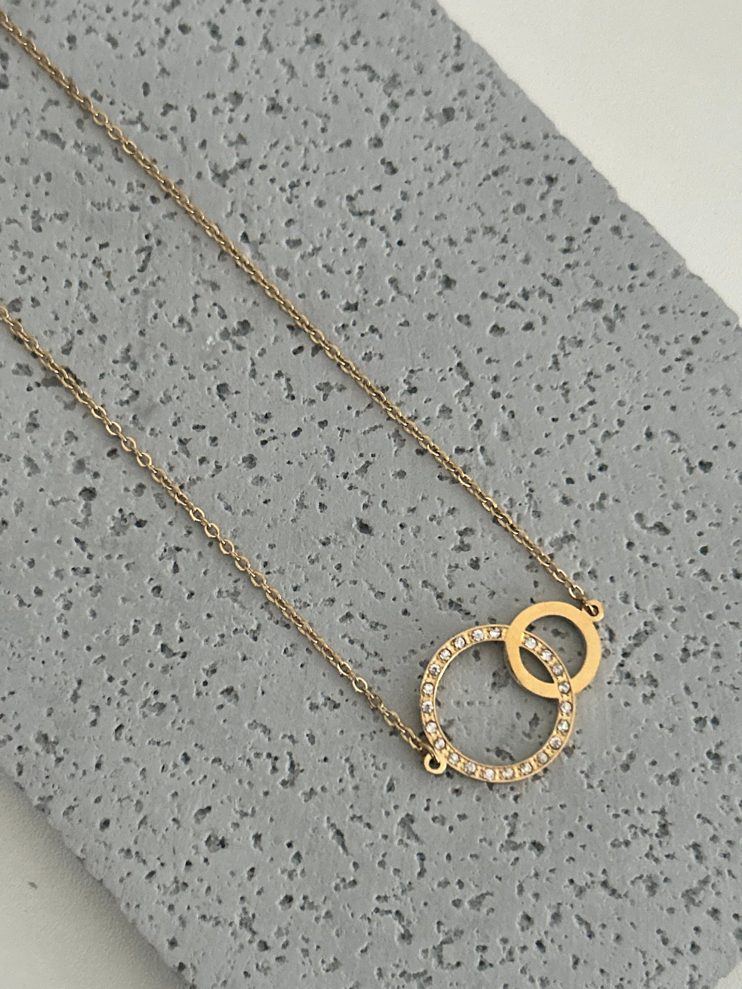 Penelop necklace • Double Circle Gold Necklace