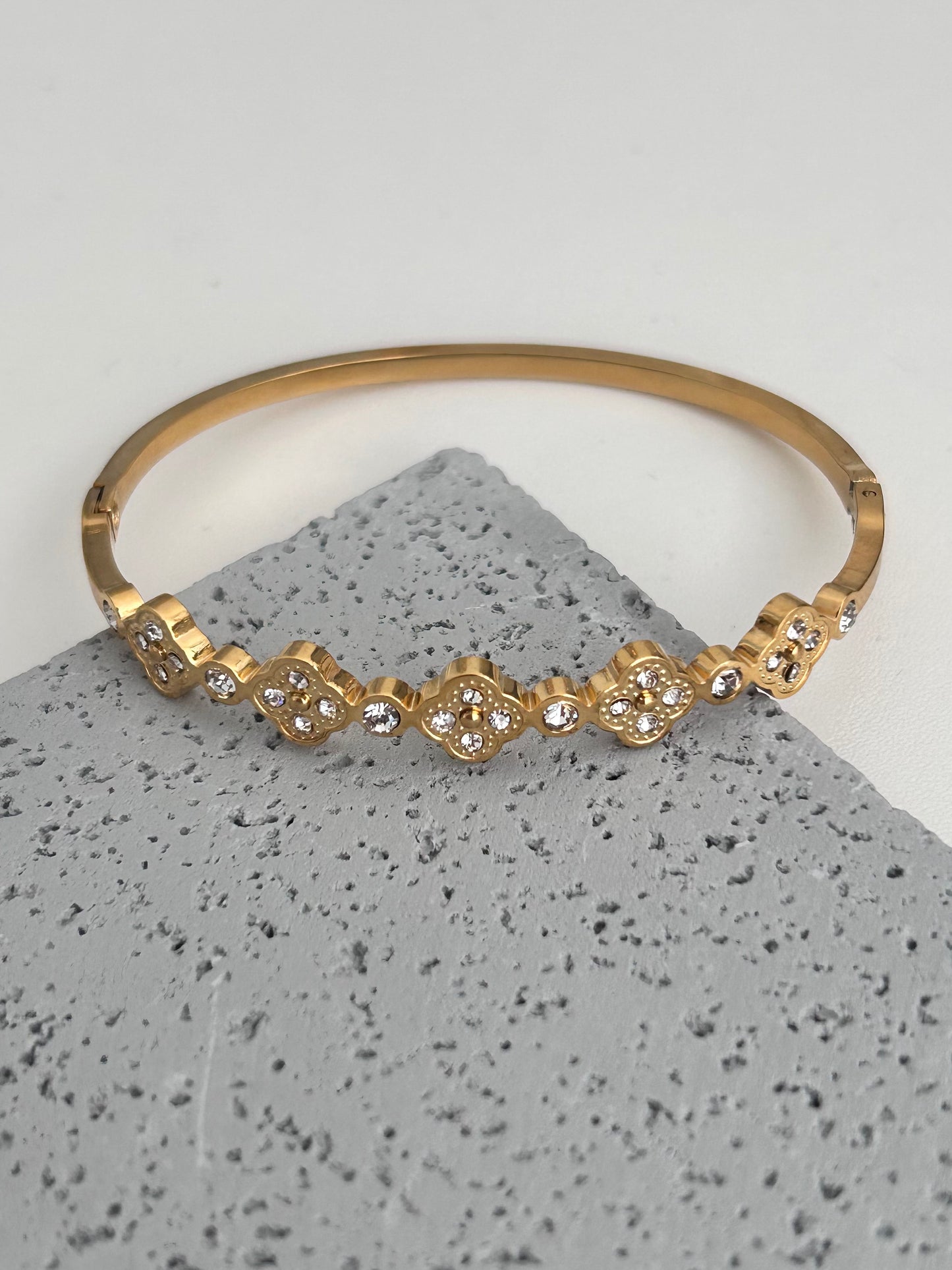 Erica bangle • clover rhinestone bangle