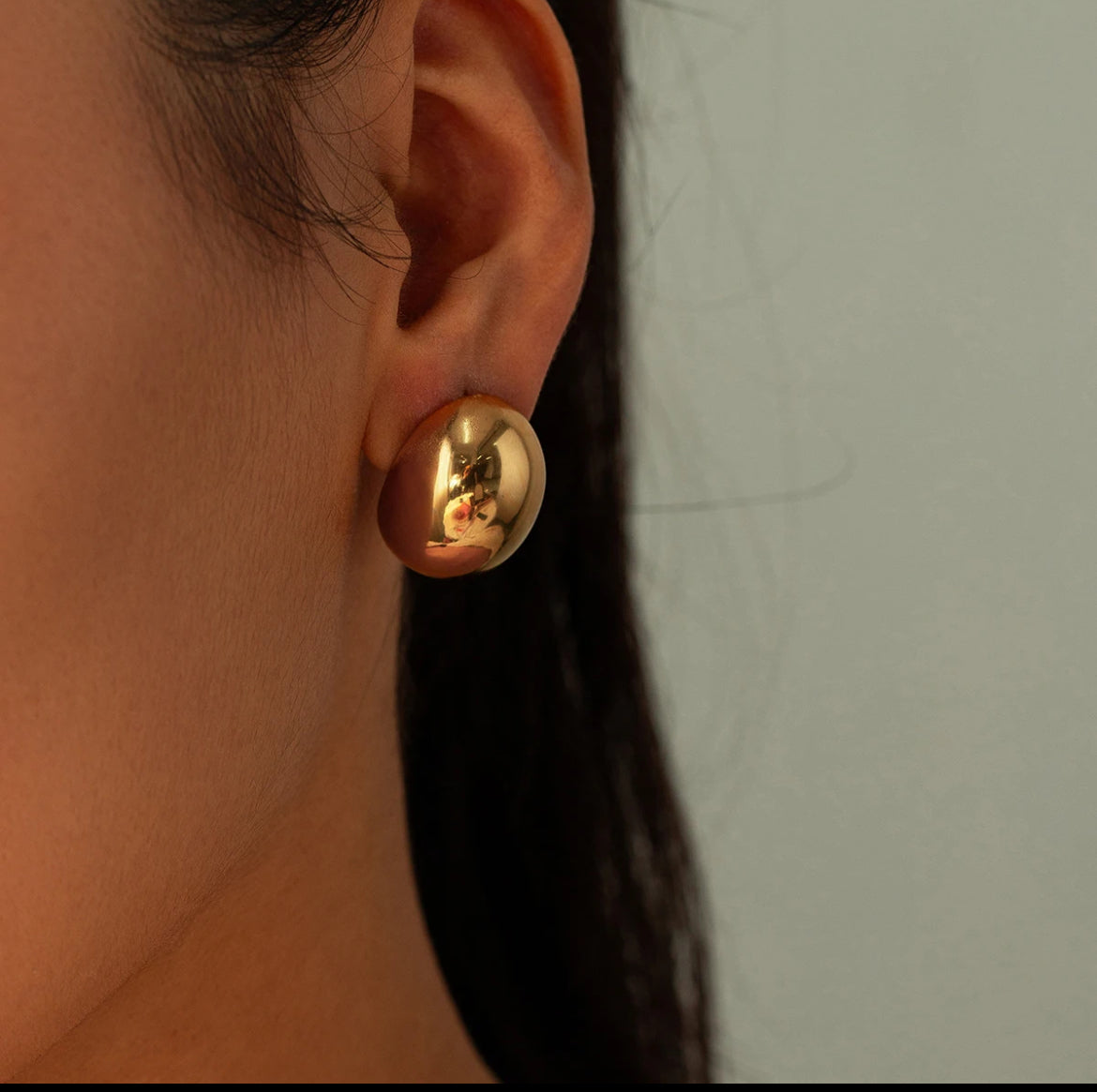 Zeina Earrings • Chunky Gold Oval Earrings