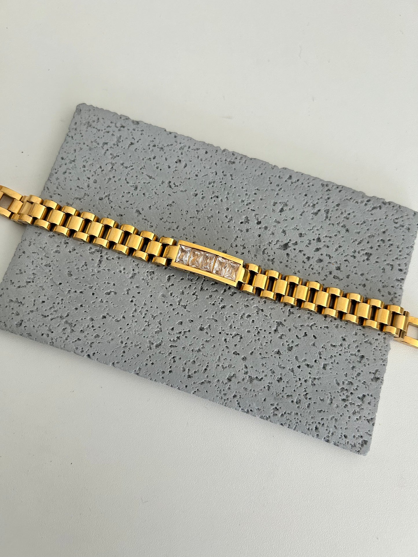 Evelyn bracelet • Watch band style bracelet with rhinestones