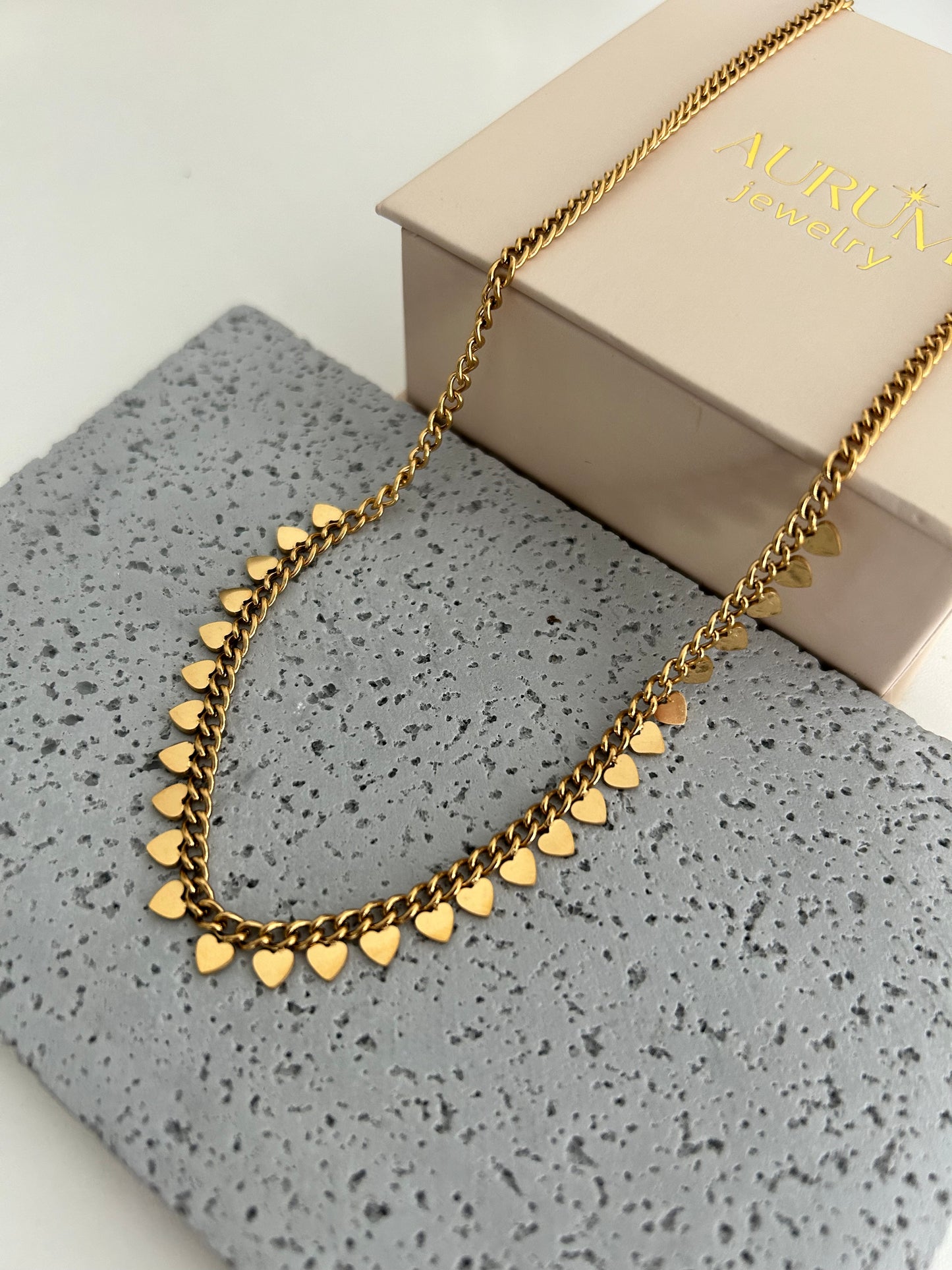 Mehek Necklace • Gold heart Charm necklace