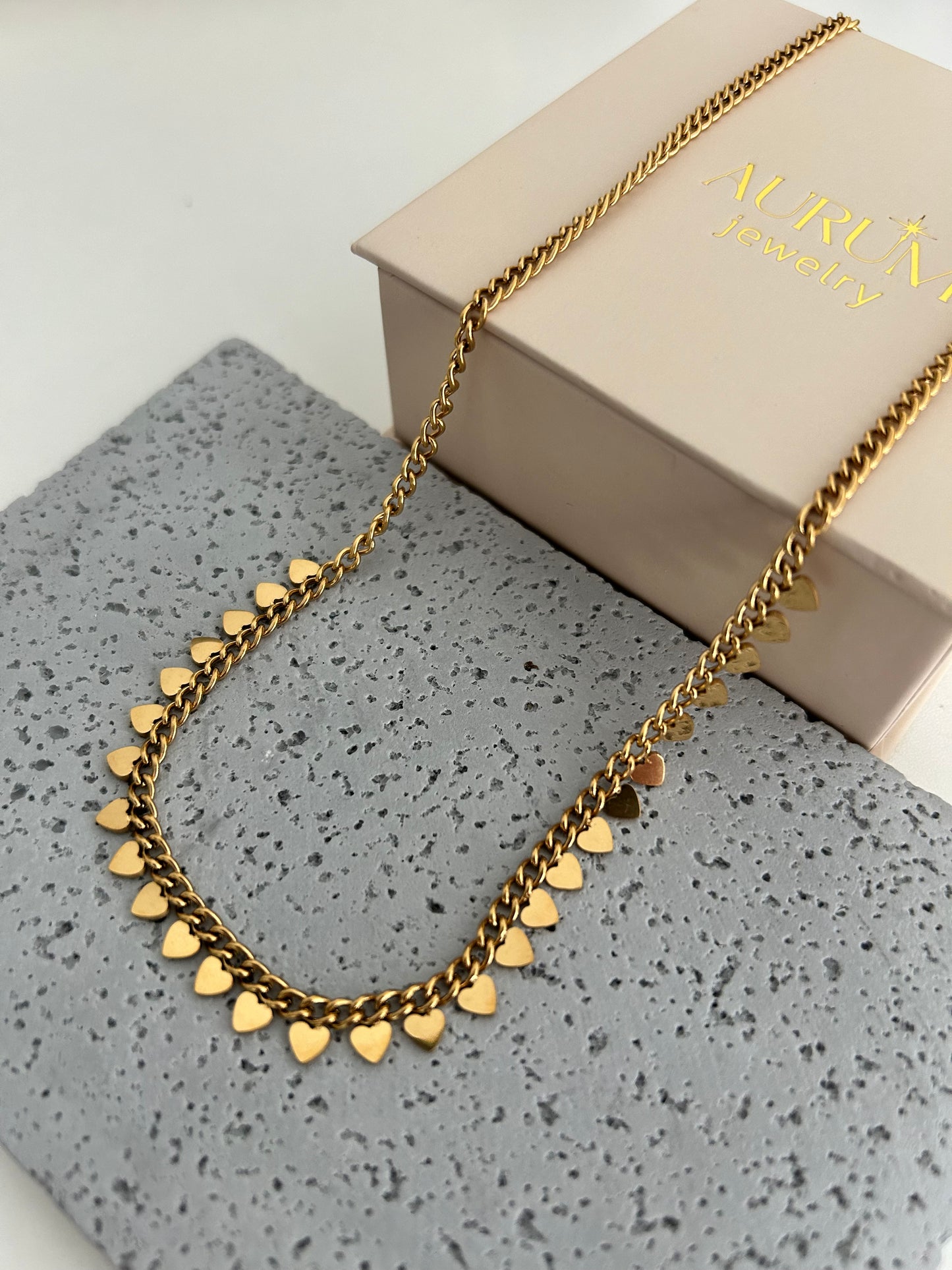 Mehek Necklace • Gold heart Charm necklace