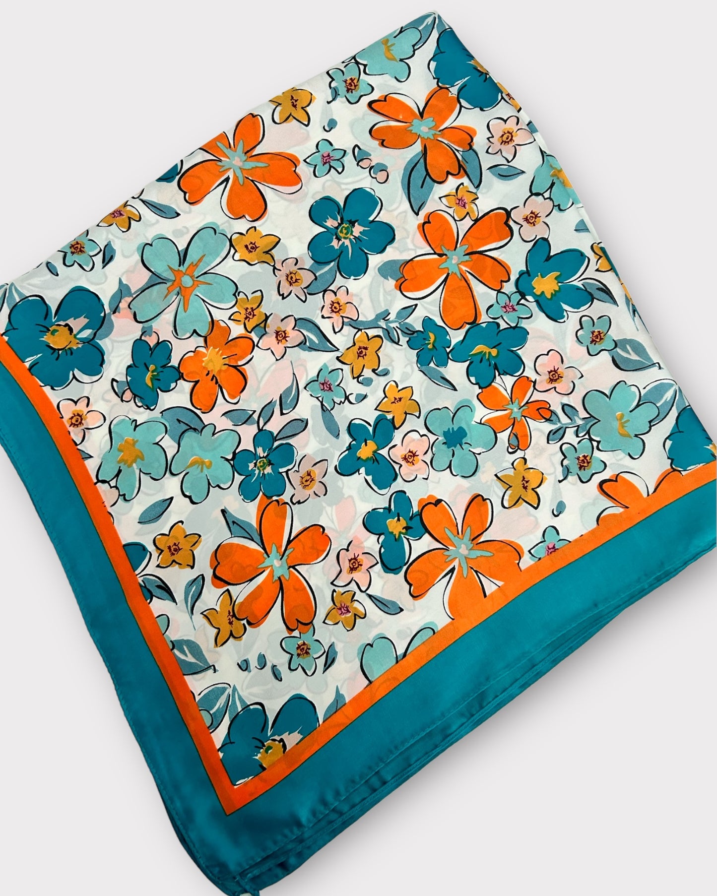 Turquoise silk scarf