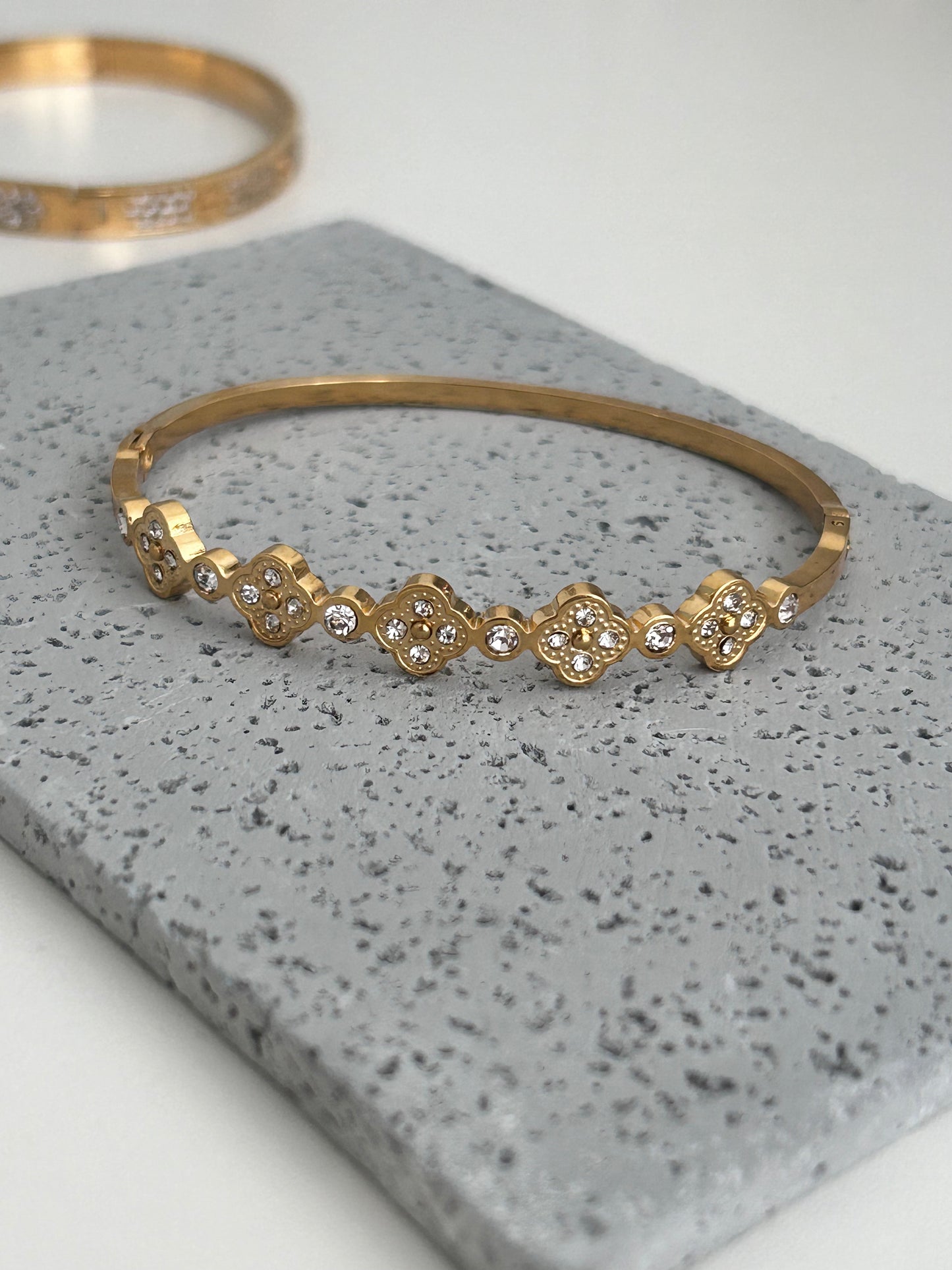 Erica bangle • clover rhinestone bangle