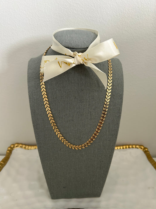 Liliana gold leaf necklace