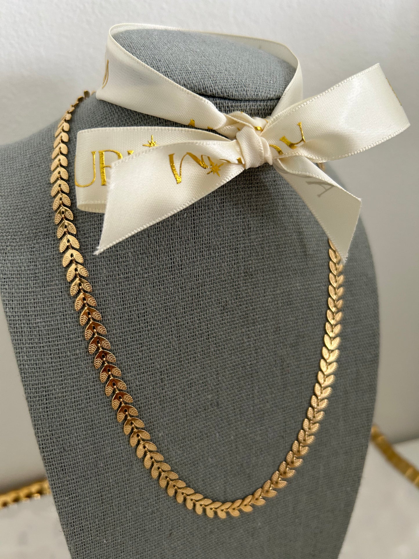 Liliana gold leaf necklace