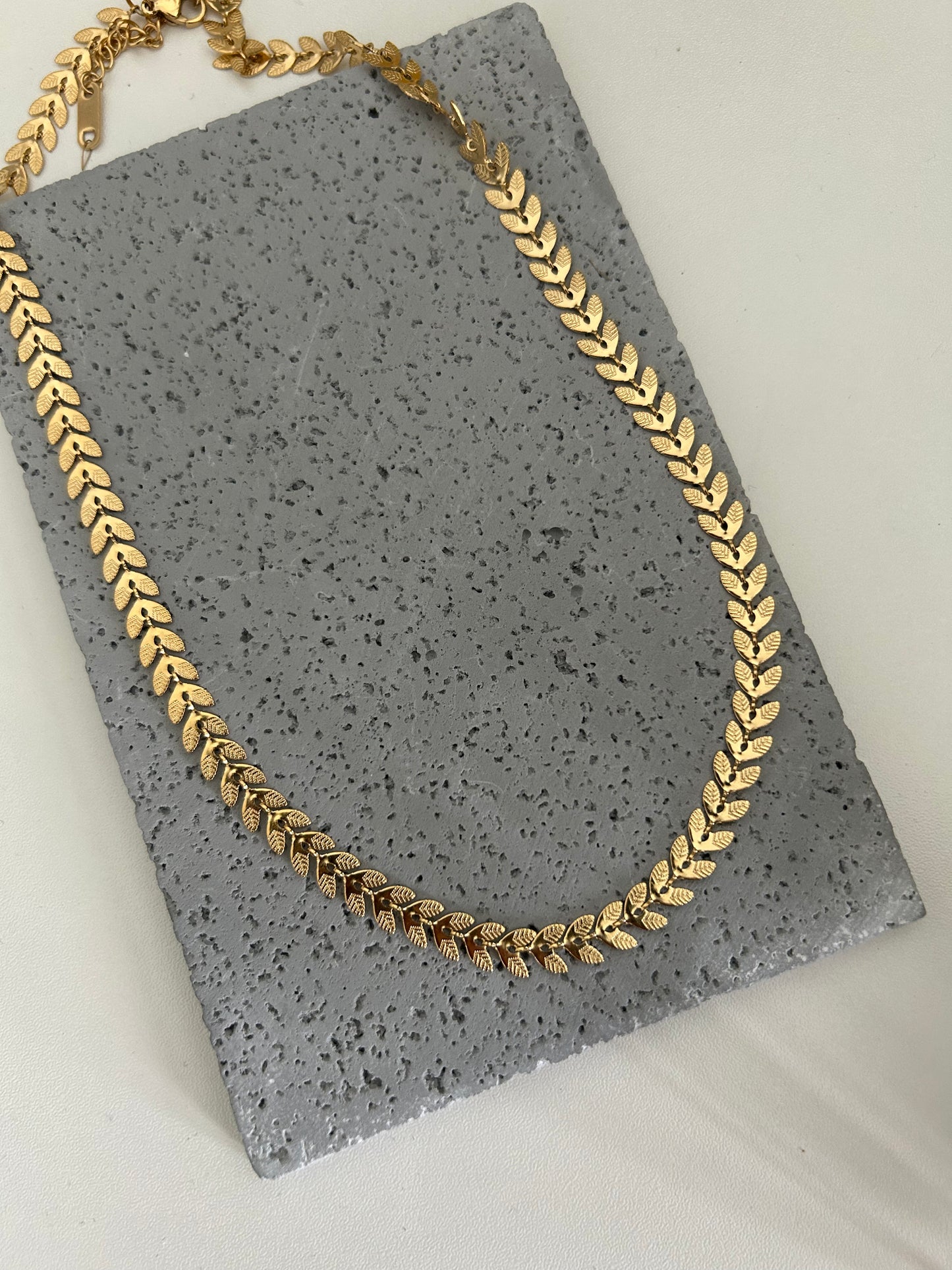 Liliana gold leaf necklace