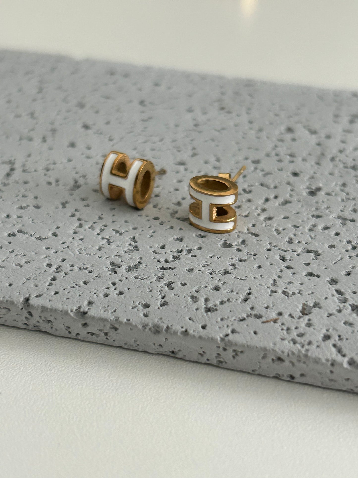 Haven Stud Earrings • H letter Earrings