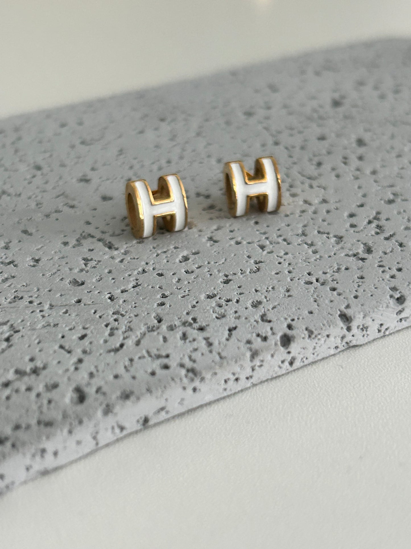 Haven Stud Earrings • H letter Earrings