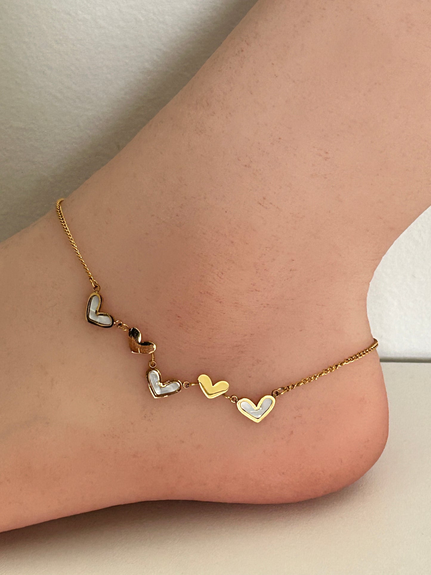 Madeline anklet • Heart anklet