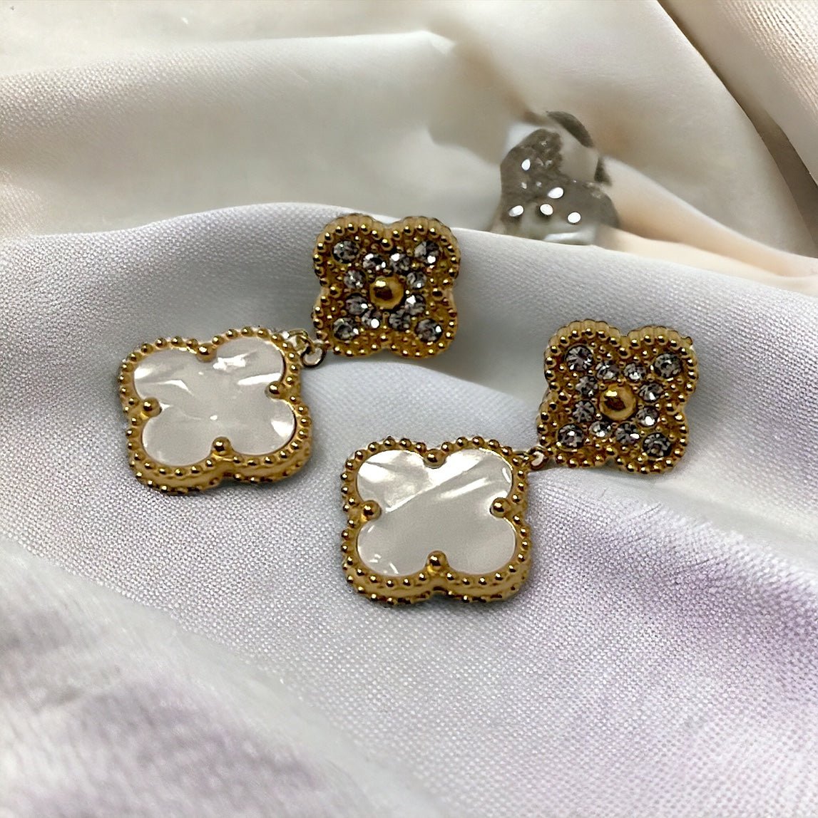 Abeera earrings • Four-Leaf Clover Drop Earrings - Aurum Jewelry & Accessories