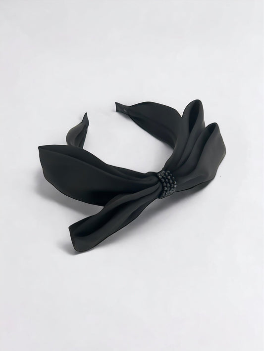 Alina black oversized bow headband - Aurum Jewelry & Accessories